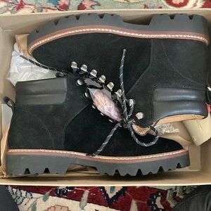 Madewell Lugsole Hiking Boots in Suede, Nubuck, and Leather